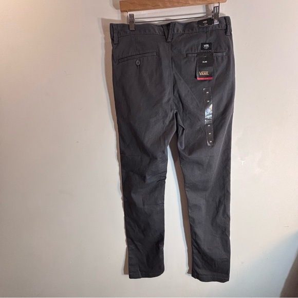 VANS Sz 30 Authentic Chino Slim Fit Grey Trousers Extra Button NEW WITH TAGS - Picture 12 of 16